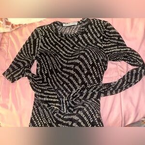 Woman’s Alexander Wang  Sheer Monogram Top